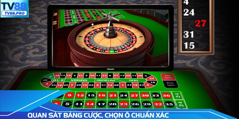 Quan sát bảng cược, chọn ô chuẩn xác